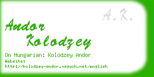 andor kolodzey business card